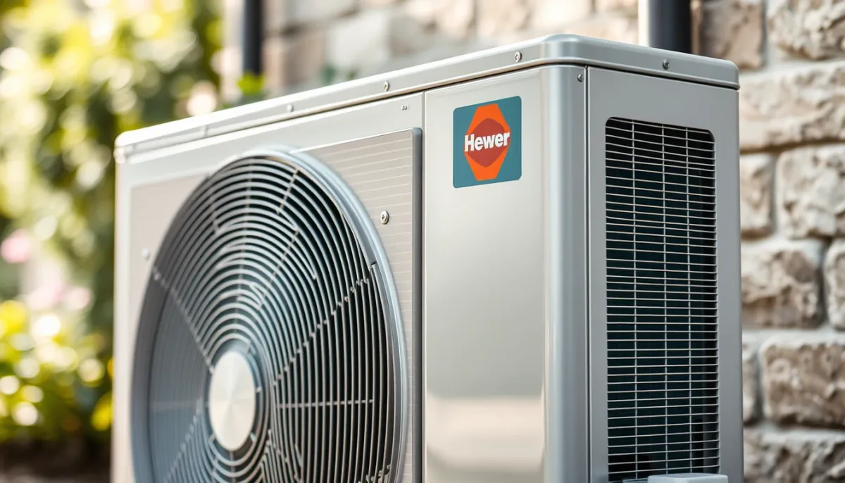 Gros plan sur l'unité extérieure d'une pompe à chaleur Daikin Altherma