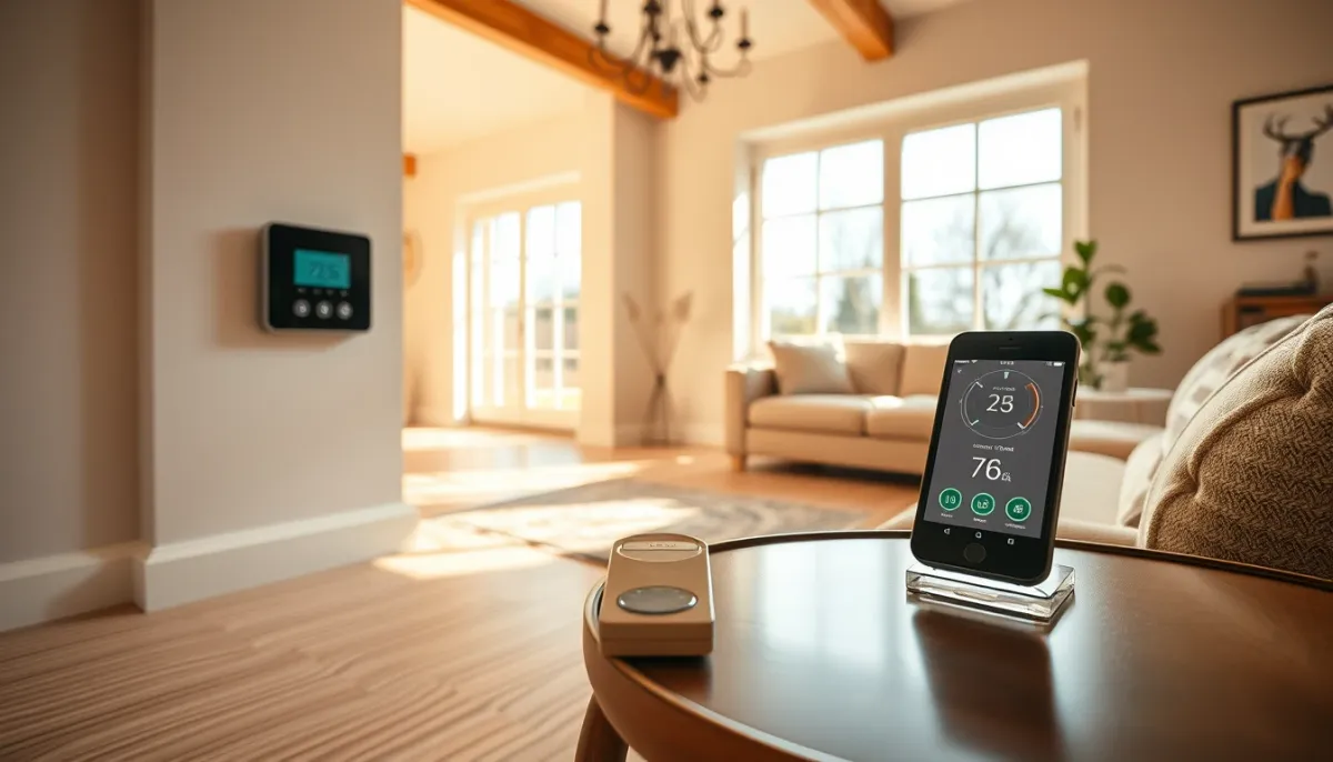 Intérieur confortable d'une maison chauffée par une pompe à chaleur Daikin Altherma