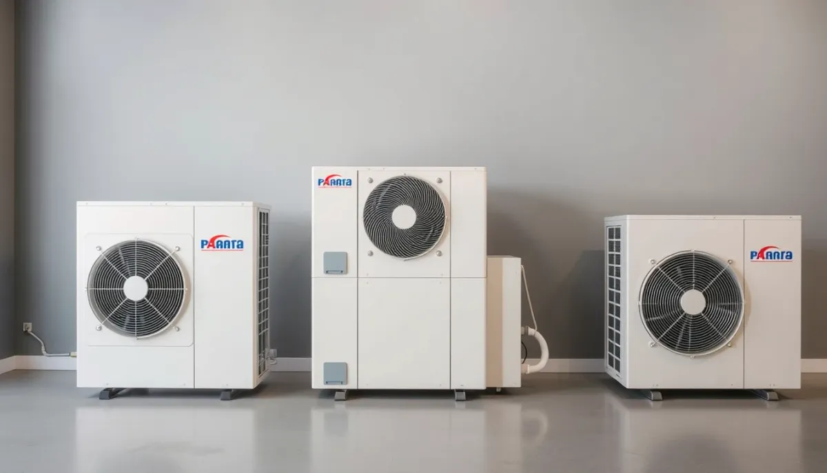 Comparatif de trois pompes à chaleur air/eau exposées côte à côte
