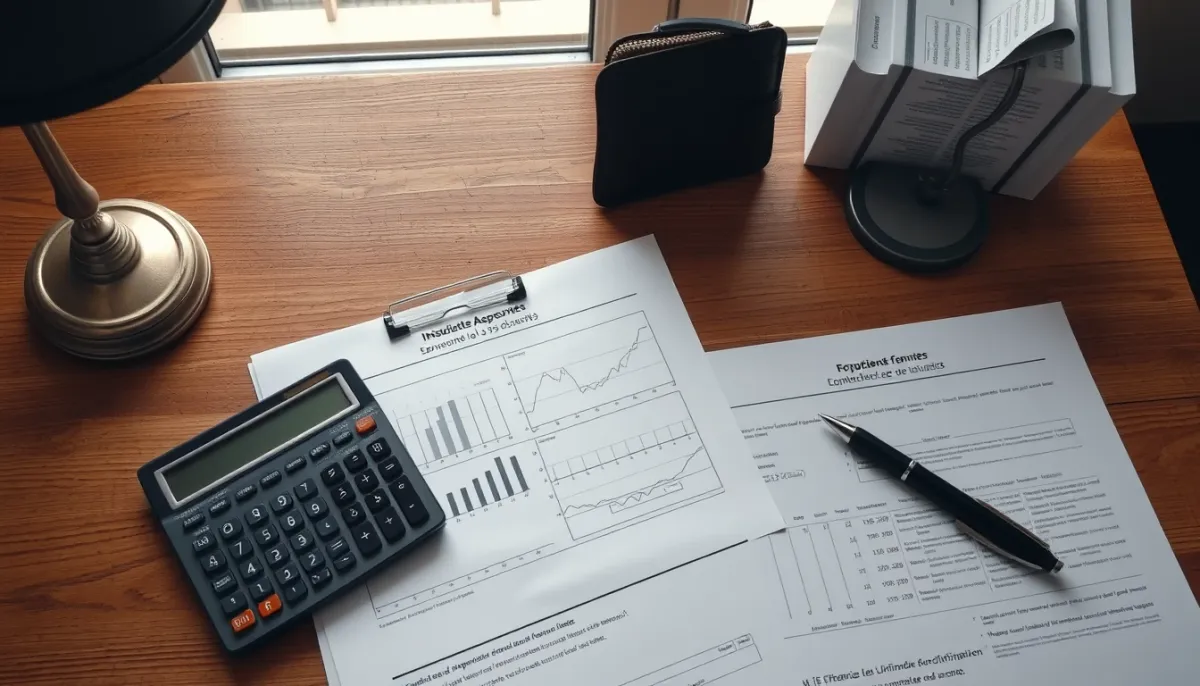 Documents officiels et calculatrice sur un bureau, illustrant la réglementation des aides pour la climatisation réversible
