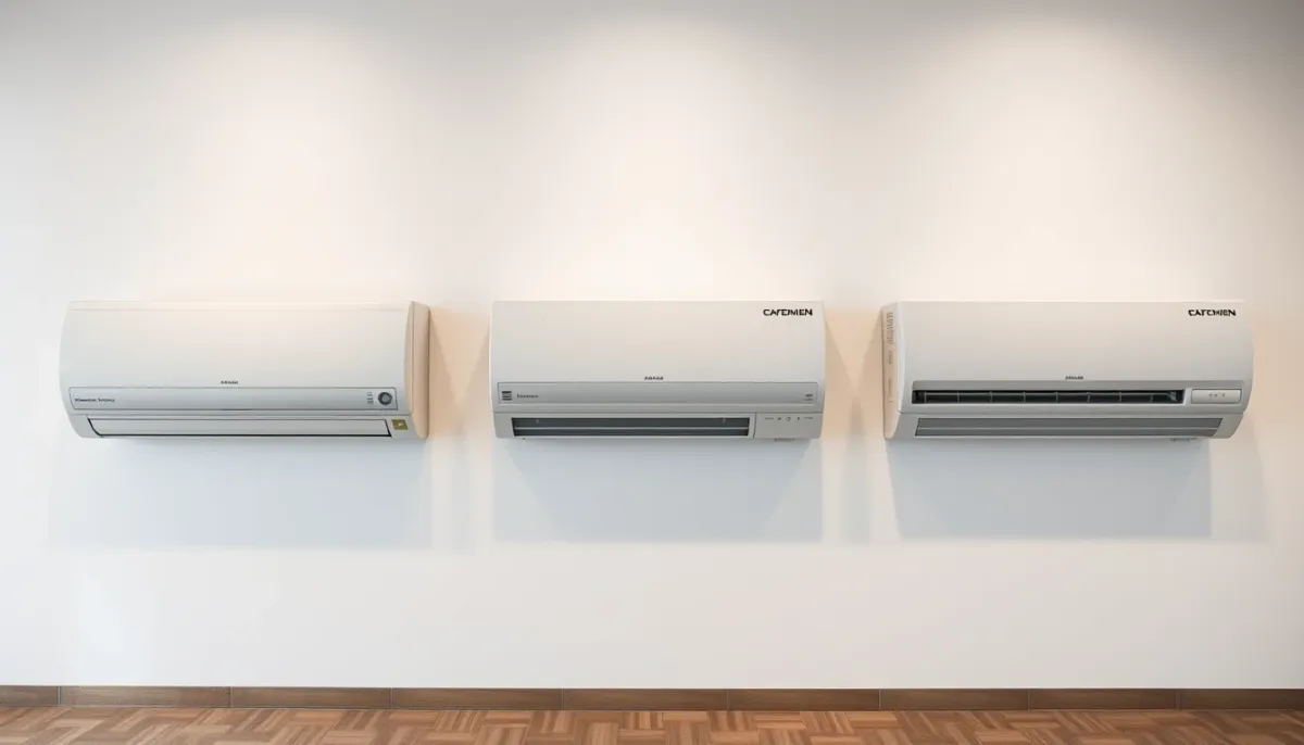 Comparatif de trois unités intérieures de climatisation réversible de marques différentes