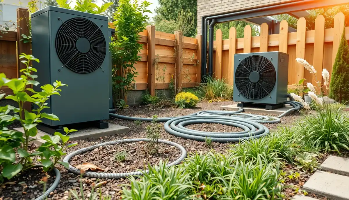 Installation d'une pompe à chaleur géothermique dans un jardin
