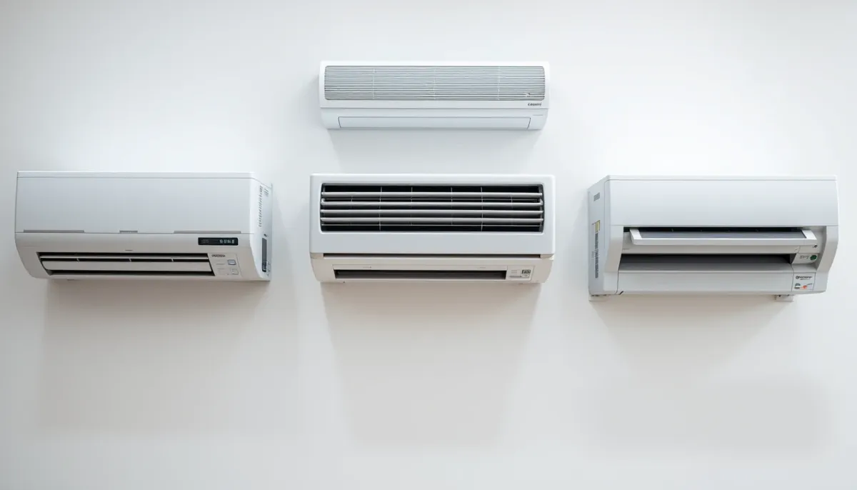 Trois unités de climatisation de marques différentes côte à côte