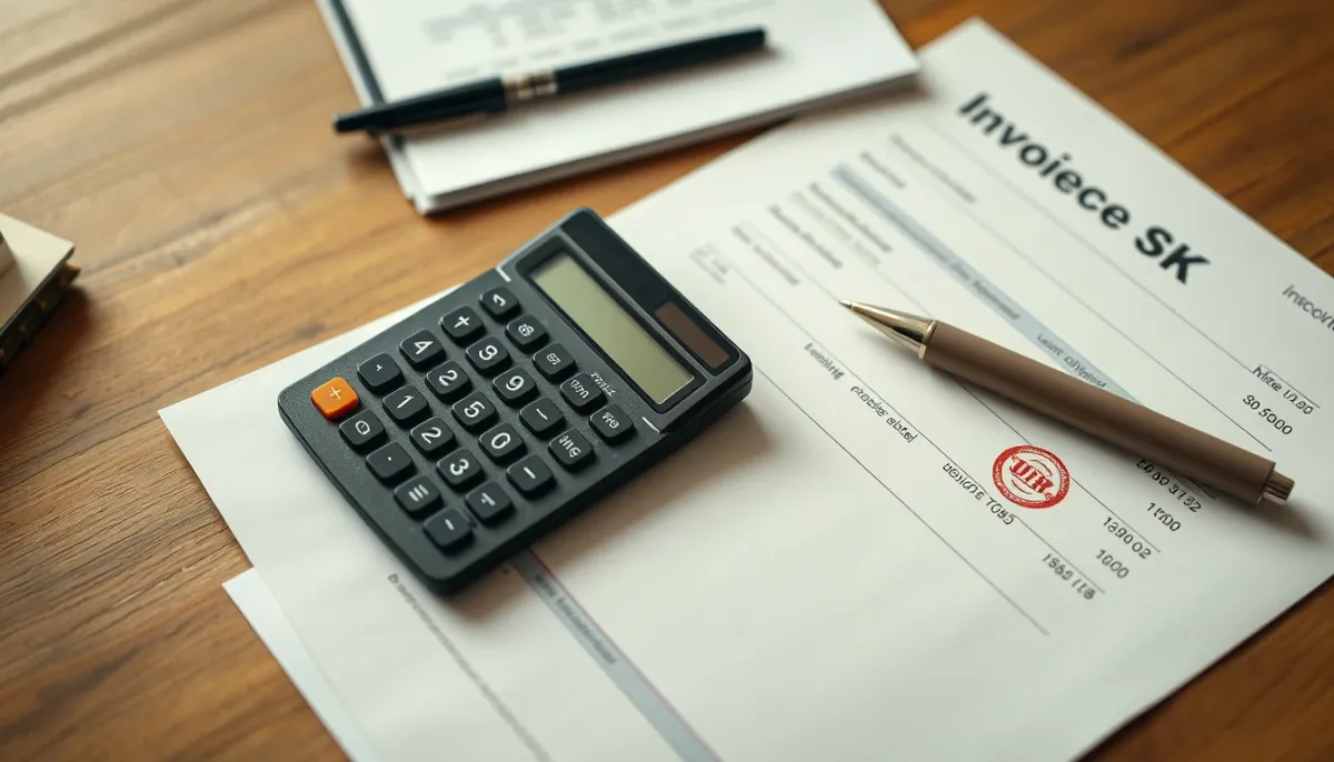 Devis et calculatrice sur un bureau pour l'installation d'une pompe à chaleur