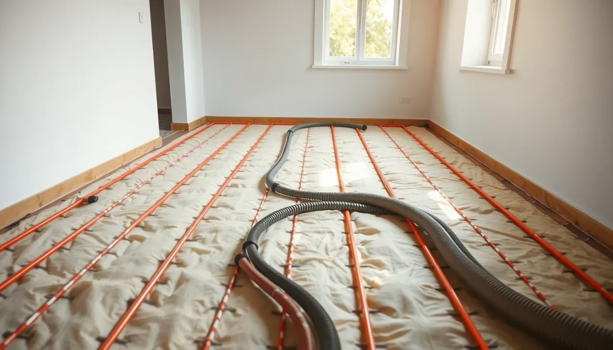 Installation d'un plancher chauffant dans une maison