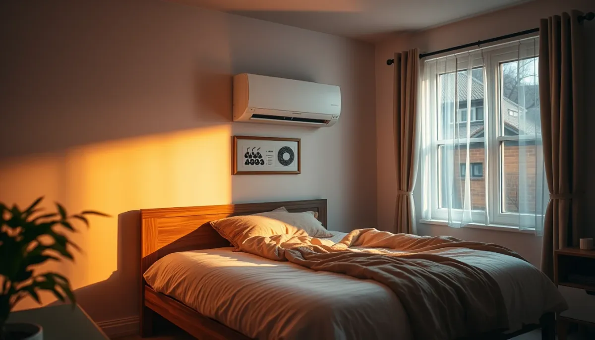 Chambre confortable avec climatisation réversible en fonctionnement silencieux