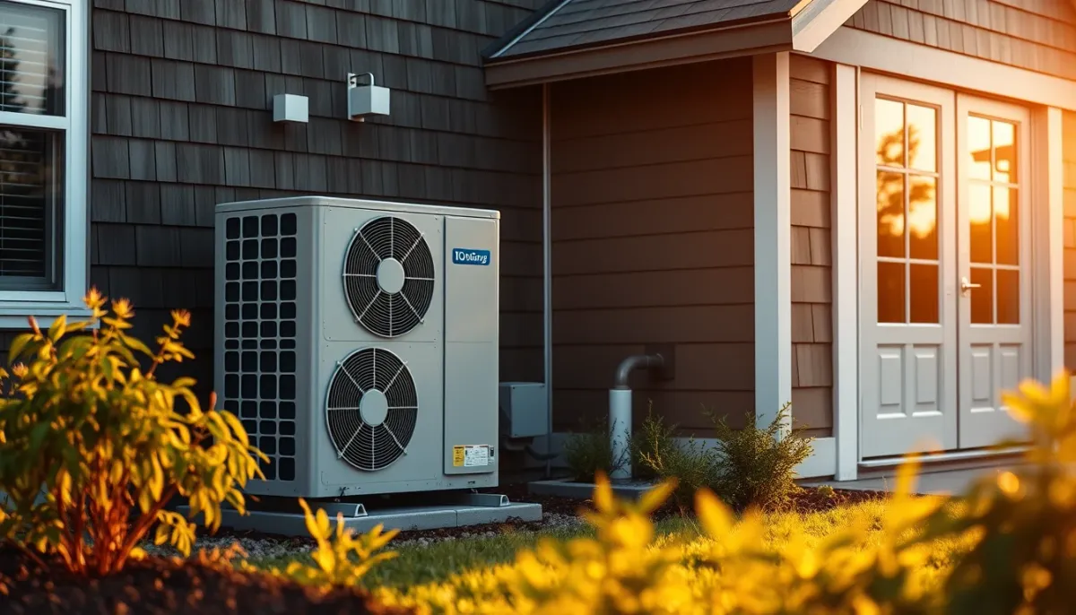 Pompe à chaleur air/eau installée à l'extérieur d'une maison, alternative aidée à la climatisation réversible