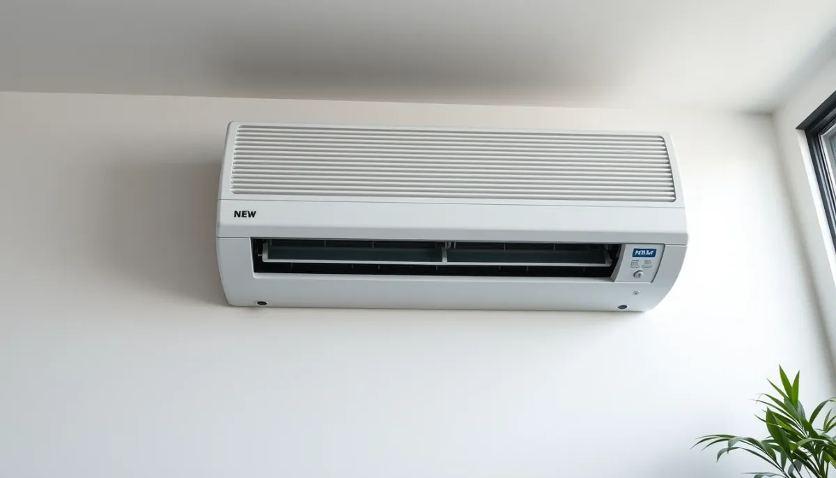 Unité intérieure monobloc murale d'une climatisation réversible sans unité extérieure, avec deux percements muraux
