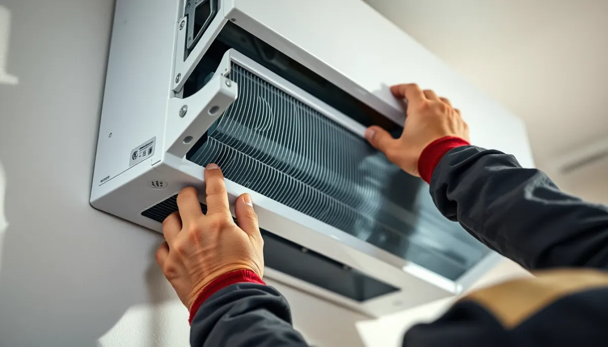 Installation d'une unité intérieure de pompe à chaleur air/air par un professionnel